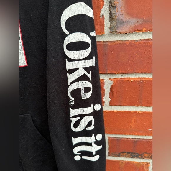Coca-Cola® By Aéropostale Coca-Cola Classic L Black Unisex Pullover Hoodie T9 - Picture 8 of 9